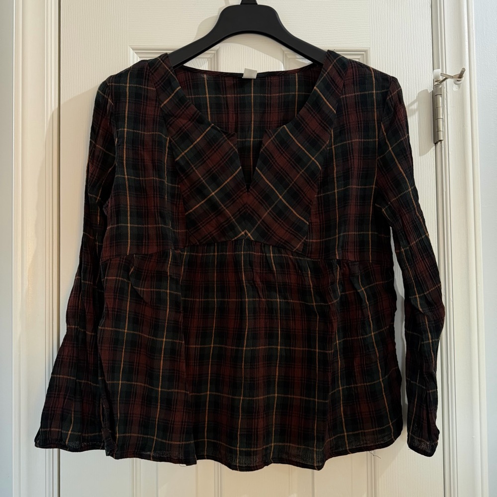 Old Navy Plaid V-Neck Women's Top